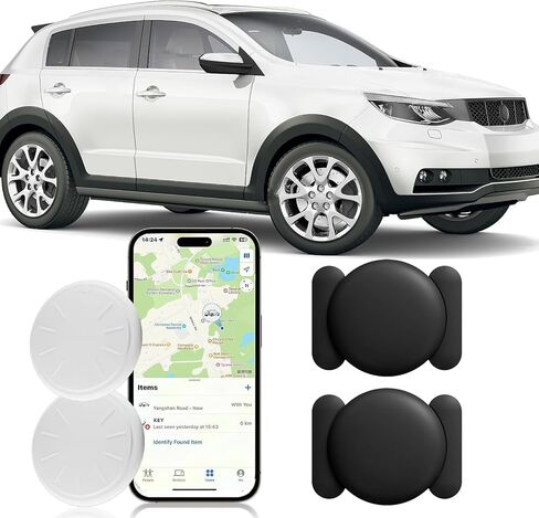 GPS Tracker for Vehicles, No Monthly Fee or SIM Card Needed, Super Magnetic GPS Locator for Cars, Trucks with IP67 Waterproof Case, Precise Location Tracking, Stealth Tracking, iOS Only (Black) in Saudi Arabia