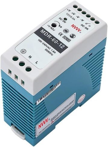 MDR-60-12 AC to DC DIN-Rail Power Supply 12V 5 Amp 60W, Blue+White in Kuwait