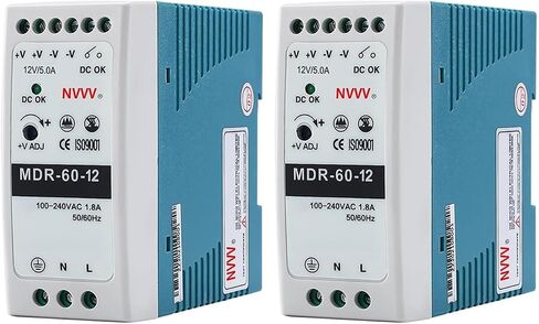 MDR-60-12 AC to DC DIN-Rail Power Supply 12V 5 Amp 60W, Blue+White in Kuwait