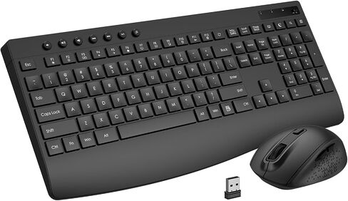 EDJO Full-Size Silent Wireless Keyboard and Mouse Combo with Palm Rest in Saudi Arabia