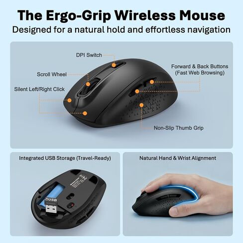 EDJO Full-Size Silent Wireless Keyboard and Mouse Combo with Palm Rest in Saudi Arabia