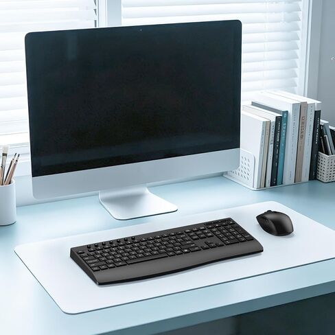 EDJO Full-Size Silent Wireless Keyboard and Mouse Combo with Palm Rest in Saudi Arabia