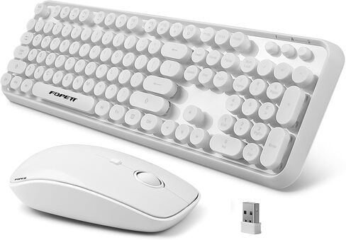 FOPETT Keyboard and Mouse Sets, Wireless, Reliable 2.4 GHz Connectivity for PC,Laptop,Smart TV and More (Black Colorful) in Saudi Arabia