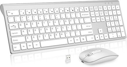 cimetech Rechargeable Full Size Wireless Keyboard and Mouse Combo - Grey in Saudi Arabia
