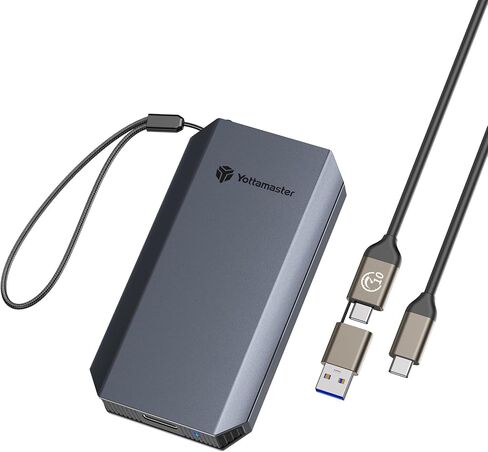 Yottamaster 2TB External SSD, Up to 460MB/s 2 in 1 USB C Cable & Lanyard Aluminum Portable Solid State Drives, Supports 4K ProRes HDR Compatible with iPhone 17 Pro Max, Smartphone, Tablet, Laptop in Saudi Arabia