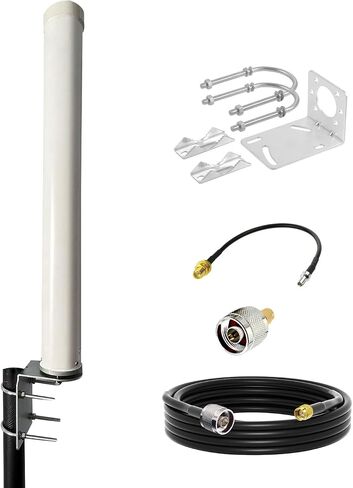 5G 4G LTE Antenna Omni-Directional Outdoor Wide-Band, Long Range, 698-3800MHz 12dBi for Verizon, AT&T, T-Mobile Router, Cell Signal Booster, Cell Phone, Includes TS9 & SMA Connector in Saudi Arabia