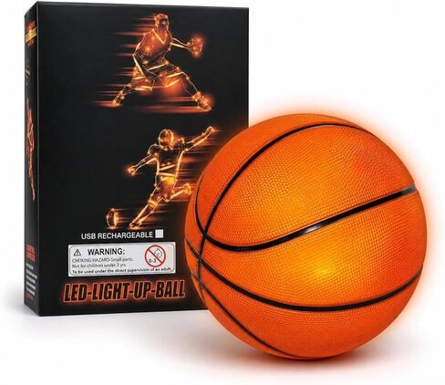 Light Up LED Basketball-7 siez Glow in The Dark Night Ball, Outdoor Garden Play Toy for Summer & Autumn Evening Games, Unique Birthday Holiday Present for Boys Ages 8-15 in Saudi Arabia