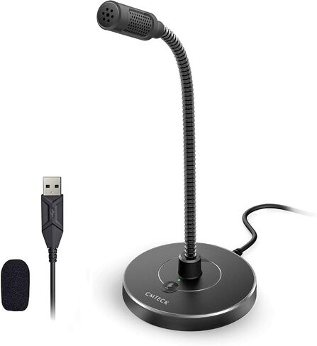 CMTECK USB Computer Microphone G009, Noise-Cancelling Recording Desktop Mic for PC/Laptop for Online Chatting, Home Studio, Podcasting, Gaming, Skype, YouTube with Mute Function(Windows/Mac) in Kuwait