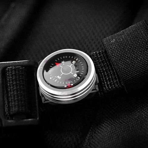 Mini Wrist Direction Finder for Survival & Outdoor | Lightweight Aluminum Alloy | Hiking/Camping/Hunting Gear | Portable Watch Design with Strap Hole in Saudi Arabia