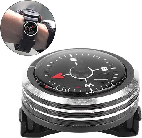 Mini Wrist Direction Finder for Survival & Outdoor | Lightweight Aluminum Alloy | Hiking/Camping/Hunting Gear | Portable Watch Design with Strap Hole in Saudi Arabia