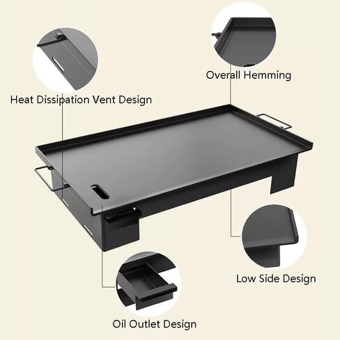 Teppanyaki Equipment, Commercial Teppanyaki Grill Pan, Even Heating, Overall Folding, Thickness 8Mm, Oil Outlet, Gas Stove,60Cm in Kuwait