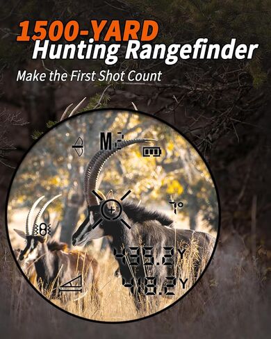 WOSPORTS Hunting Rangefinder, Range Finder for Hunter with Bow Hunting Mode/Distance/Angle/Speed/Scan Multi Functional, 6X Magnification, 1500-Yard in Saudi Arabia