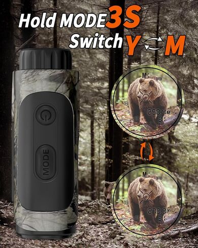 WOSPORTS Hunting Rangefinder, Range Finder for Hunter with Bow Hunting Mode/Distance/Angle/Speed/Scan Multi Functional, 6X Magnification, 1500-Yard in Saudi Arabia