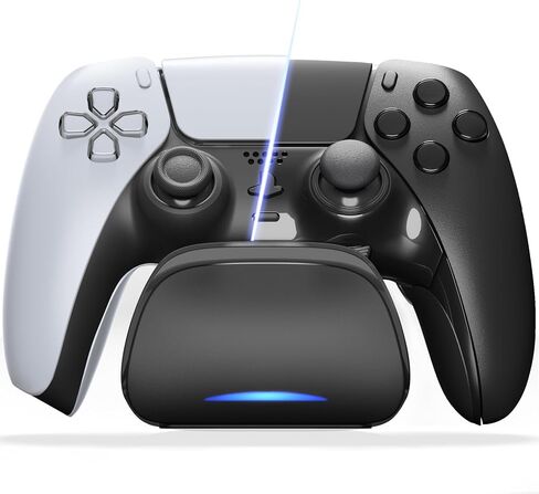 Charger Station for ps5 Controller, Fast Charging Dock for ps5 Edge Controller, Compact Stand with LED Indicator & Type C Charging Cable - Black in Saudi Arabia