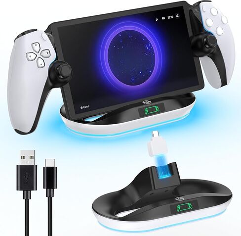 Charging Stand for PS Portal Remote Player, PS Portal Charging Dock with Light Modes, PS Portal Stand Charger, Portal Dock Station with Magnetic Connector, PS Portal Holder Base, PS Portable Game in Saudi Arabia