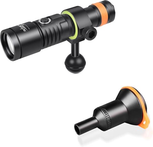 ORCATORCH D530V 1200 Lumen Diving Video Light 120° Super Wide Beam & D530V Aluminum Alloy Video Light Snoot Combo in Kuwait