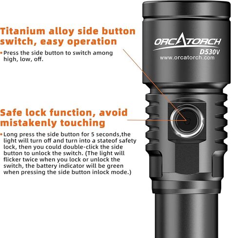 ORCATORCH D530V 1200 Lumen Diving Video Light 120° Super Wide Beam & D530V Aluminum Alloy Video Light Snoot Combo in Kuwait