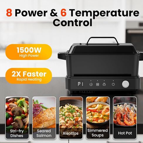 Portable Induction Cooktop with Removable Griddle and Non-Stick Pot in Kuwait
