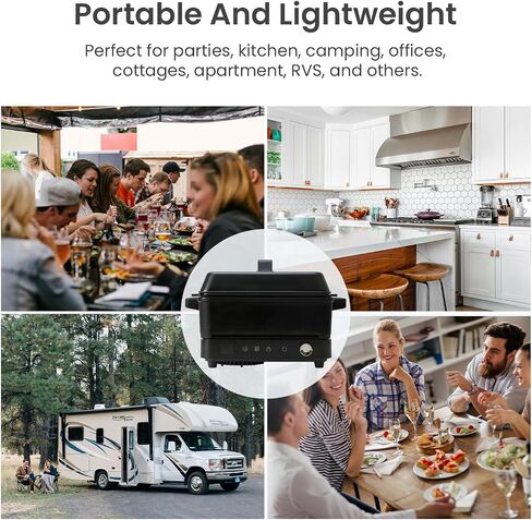 Portable Induction Cooktop with Removable Griddle and Non-Stick Pot in Kuwait