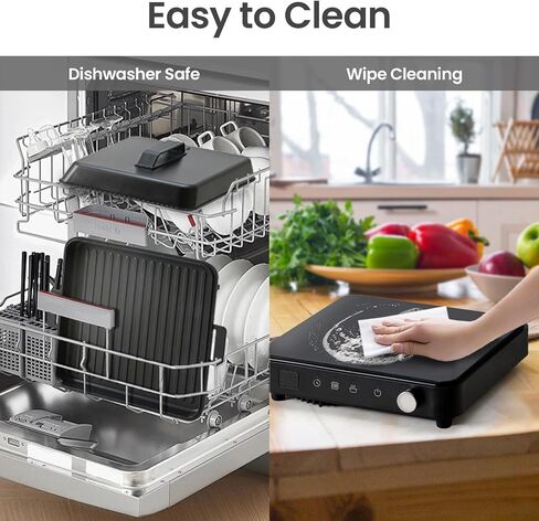 Portable Induction Cooktop with Removable Griddle and Non-Stick Pot in Kuwait