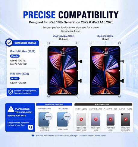 for iPad 10th Generation (10 Gen) /11th A16 Screen Repair Replacement Kit in Saudi Arabia