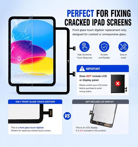 for iPad 10th Generation (10 Gen) /11th A16 Screen Repair Replacement Kit in Saudi Arabia