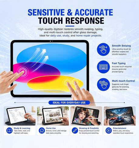 for iPad 10th Generation (10 Gen) /11th A16 Screen Repair Replacement Kit in Saudi Arabia