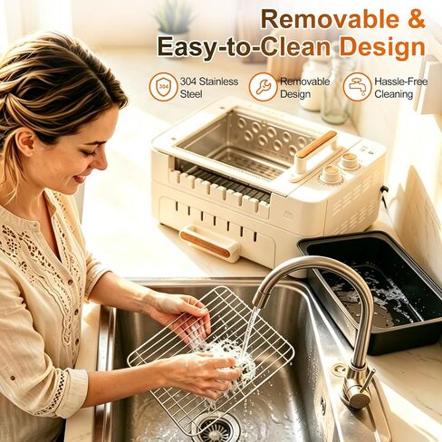 4-in-1 Electric Indoor Grill with Lid and Auto-Rotating Kabob Skewers in Kuwait