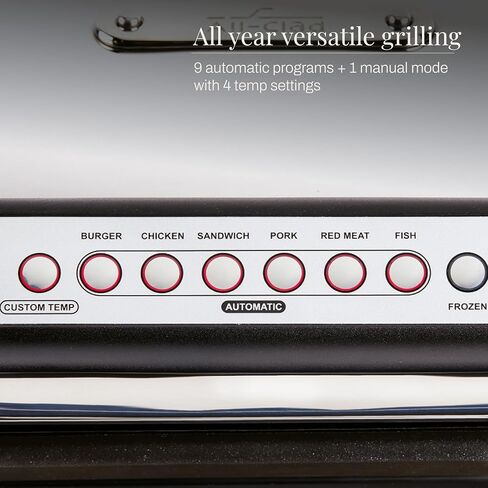 All-Clad Electric Indoor Grill, AutoSense Stainless Steel Panini Grill Press Sandwich Maker, Automatic 1800W Smokeless, Removable Plates, Dishwasher Safe in Kuwait