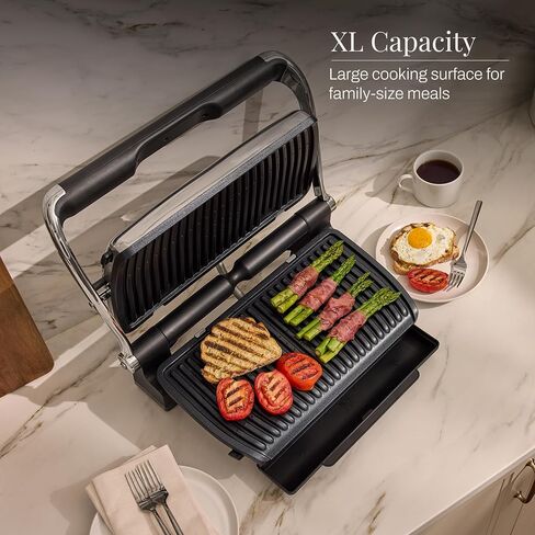 All-Clad Electric Indoor Grill, AutoSense Stainless Steel Panini Grill Press Sandwich Maker, Automatic 1800W Smokeless, Removable Plates, Dishwasher Safe in Kuwait