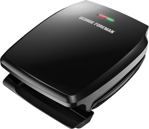 George Foreman GR340FB 4-Serving Classic Plate Electric Indoor Grill and Panini Press, Black in Kuwait
