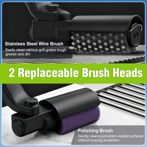Electric Grill Brush, Cordless Rechargeable BBQ Grill Cleaner with 180° Adjustable Head, Powerful 3-Speed Motor, Stainless Steel Brush Head for Outdoor Grill, BBQ Grates, Gas Grills & Griddles in Kuwait
