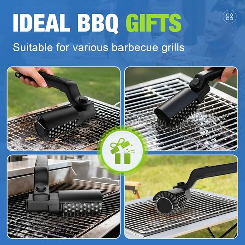 Electric Grill Brush, Cordless Rechargeable BBQ Grill Cleaner with 180° Adjustable Head, Powerful 3-Speed Motor, Stainless Steel Brush Head for Outdoor Grill, BBQ Grates, Gas Grills & Griddles in Kuwait
