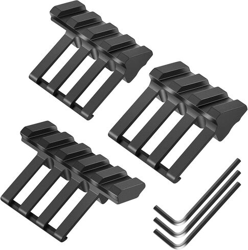 FENTUK Picatinny Offset Rail Mounts, 5 Slots 45 Degree Offset Picatinny Rail Mount Aluminum Low Profile Adapter for Flashlight Laser Sight Optics (5 Slot - 2 Pack) in Saudi Arabia