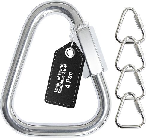 Triangle Carabiner Clips for Slackline - Heavy Duty Stainless Steel Chain Quick Link Connector - 6 Pack in Saudi Arabia