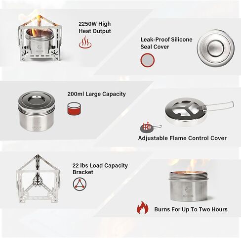 ALOCS 2250W Alcohol Stove Set with Foldable Stand Camping Stove in Kuwait