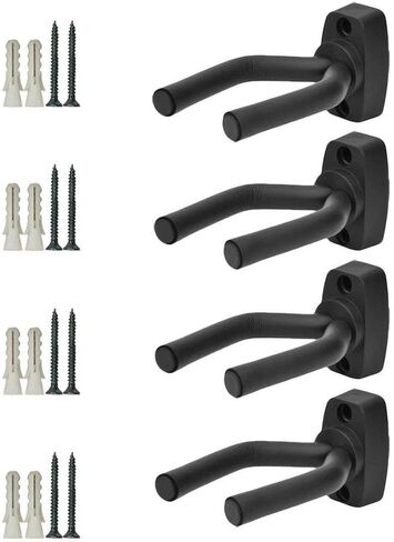 Hongmei Outdoors Gun Racks Wall and Mount Shotgun Hook Rifle Hanger Gun Storage Display for Guitar, Rifles, Shotguns, Airsoft, Compound Bow (Black 4 Pack) in Saudi Arabia