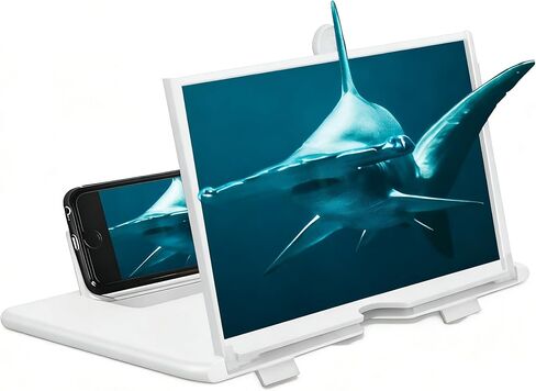 Screen Magnifier, 3D Magnifier Projector Screen, Foldable Phone Stand with Screen Amplifier – Compatible with All Smartphones 12 inch (Black) in Saudi Arabia