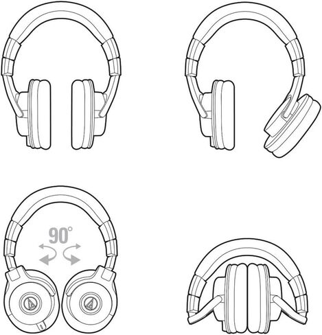 Audio-Technica ATH-M40x Professional Studio Monitor Headphone, Black, with Cutting Edge Engineering, 90 Degree Swiveling Earcups, Pro-Grade Earpads/Headband, Detachable Cables Included in Saudi Arabia