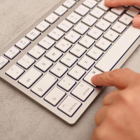 Cherry KW 9100 Slim for MAC, Wireless Mac Keyboard, Bluetooth & 2.4 GHz Connection, Flat Keys, Rechargeable, SX Scissor Switches, QWERTY, Silver/White in Saudi Arabia