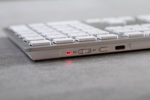 Cherry KW 9100 Slim for MAC, Wireless Mac Keyboard, Bluetooth & 2.4 GHz Connection, Flat Keys, Rechargeable, SX Scissor Switches, QWERTY, Silver/White in Saudi Arabia