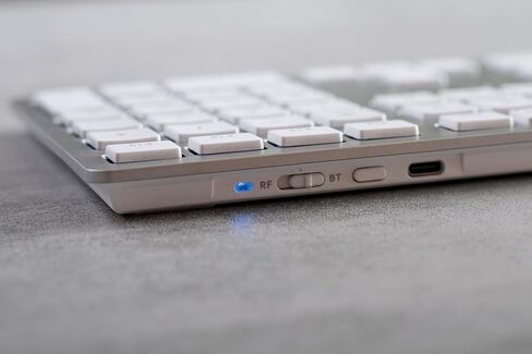 Cherry KW 9100 Slim for MAC, Wireless Mac Keyboard, Bluetooth & 2.4 GHz Connection, Flat Keys, Rechargeable, SX Scissor Switches, QWERTY, Silver/White in Saudi Arabia