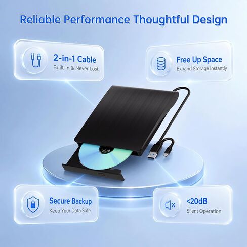 External Blu-Ray Drive USB-A & Type-C DVD CD Reader Writer for Mac Windows in Saudi Arabia