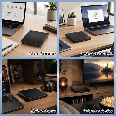 External Blu-Ray Drive USB-A & Type-C DVD CD Reader Writer for Mac Windows in Saudi Arabia