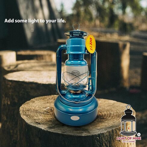 Light of Mine - Dietz #2500 Jupiter Blue Oil Lantern Bundle Including 6-Pack of 100% Cotton 7/8" Replacement Wick Strips (#2500, Blue) in Saudi Arabia