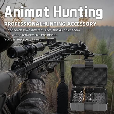 Broadhead Case， The Brodhead Box Can Accommodate 10-20 Brodheads And Some Ordinary Arrow Tips, Suitable For Various Bows Or Crossbows, With A Total Of 40 Holes For Reasonable Placement (Case Only) in Saudi Arabia