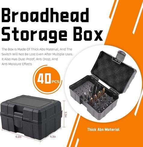 Broadhead Case， The Brodhead Box Can Accommodate 10-20 Brodheads And Some Ordinary Arrow Tips, Suitable For Various Bows Or Crossbows, With A Total Of 40 Holes For Reasonable Placement (Case Only) in Saudi Arabia