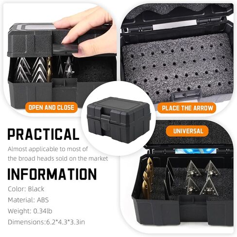 Broadhead Case， The Brodhead Box Can Accommodate 10-20 Brodheads And Some Ordinary Arrow Tips, Suitable For Various Bows Or Crossbows, With A Total Of 40 Holes For Reasonable Placement (Case Only) in Saudi Arabia