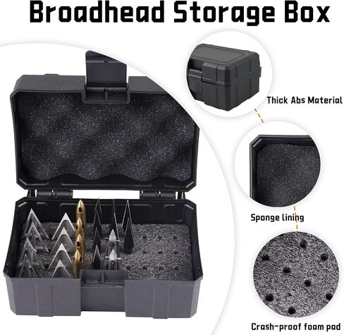 Broadhead Case， The Brodhead Box Can Accommodate 10-20 Brodheads And Some Ordinary Arrow Tips, Suitable For Various Bows Or Crossbows, With A Total Of 40 Holes For Reasonable Placement (Case Only) in Saudi Arabia