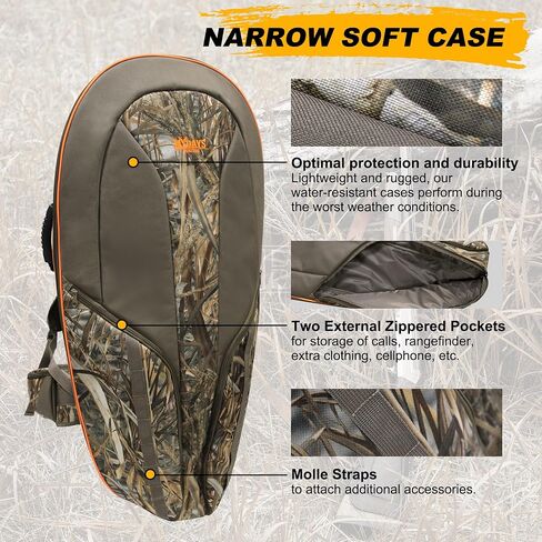MYDAYS Soft Crossbow Case, 36" Crossbows Backpack, Soft Shell Padded Archery Gear Bag, Water Resistant Narrow Archery Bow Carrier Bag for Outdoor Hunting Shooting in Saudi Arabia